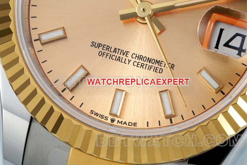 ARF FactoryRolex log top-tier 1:1super clone gold plate 31mm gold three-lattice chain link 278273front live photo