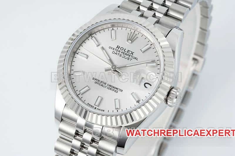 ARF FactoryRolex log 1:1super clonesilver dial stick hour markers 31mm five grid link 278274front live photo