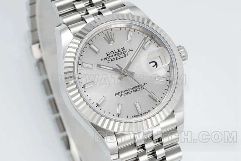 ARF FactoryRolex log 1:1super clonesilver dial stick hour markers 31mm five grid link 278274front live photo