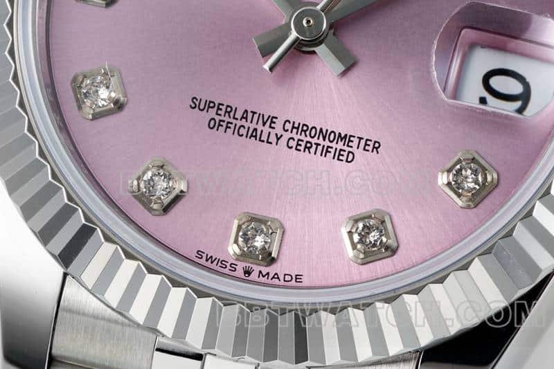 ARF FactoryRolex log 1:1top-tier replica pink plate 31mm five grid link 278274front live photo