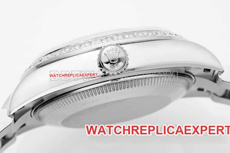 ARF FactoryRolex log super cloneblack dial Roman numerals diamond bezel31mm three grid link 278289side live photo