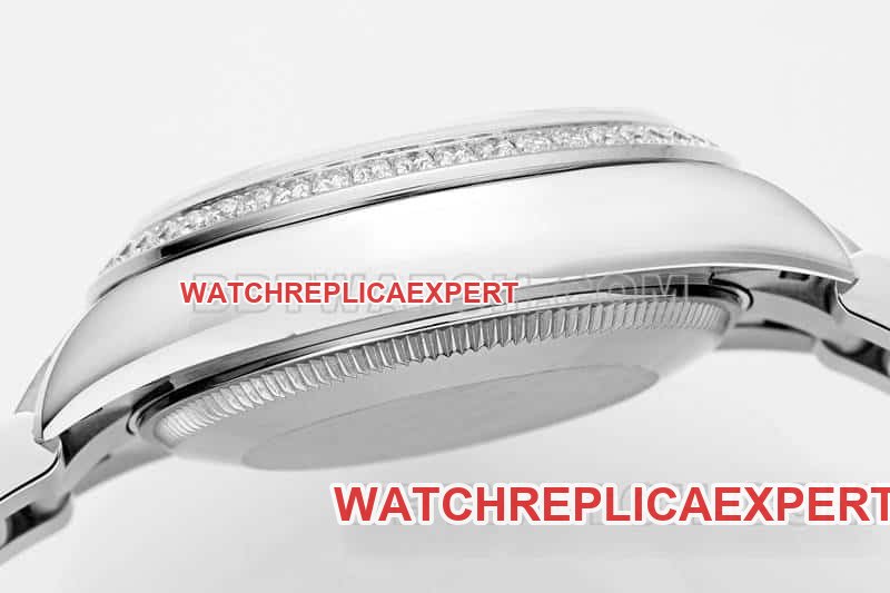 ARF FactoryRolex log super cloneblack dial Roman numerals diamond bezel31mm three grid link 278289side live photo