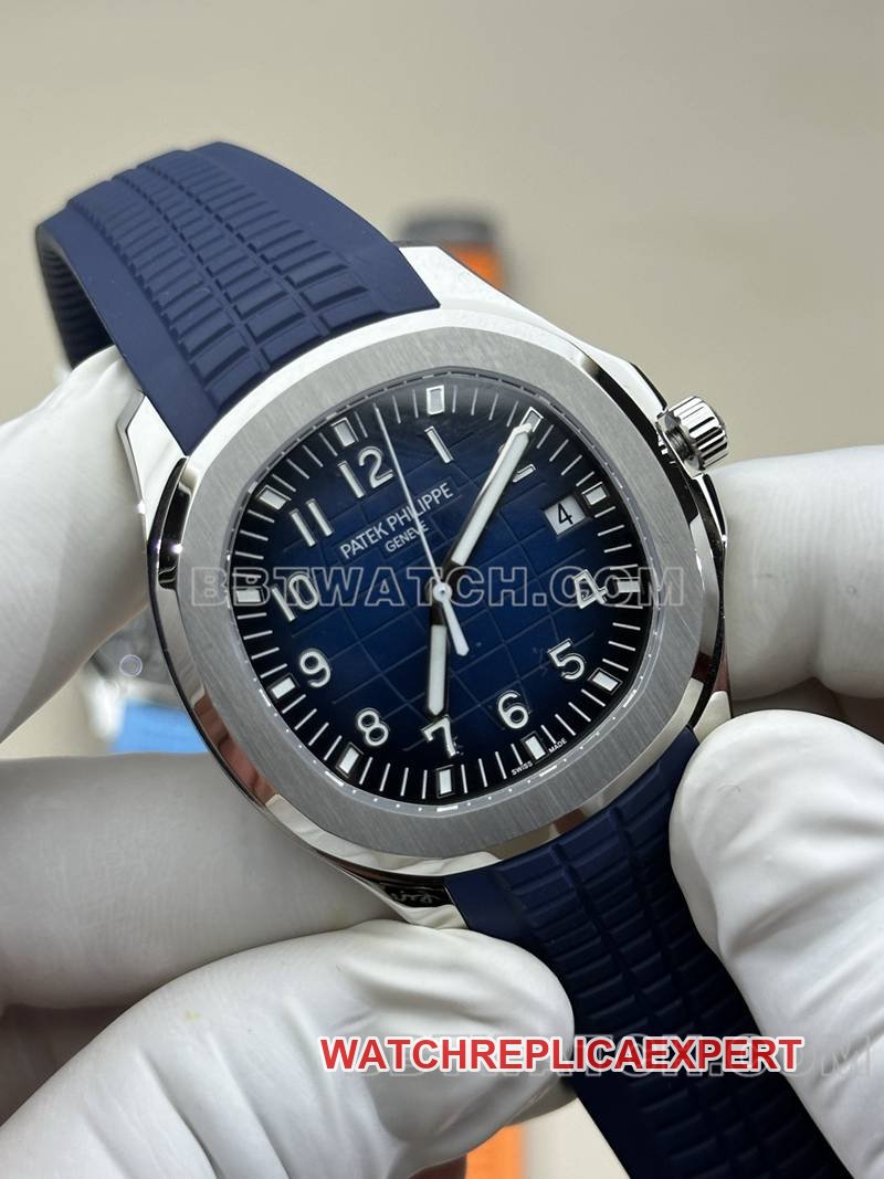 Patek Philippe best replica watch BBF factory grenade blue dial blue rubber model 5168Gfront live photo