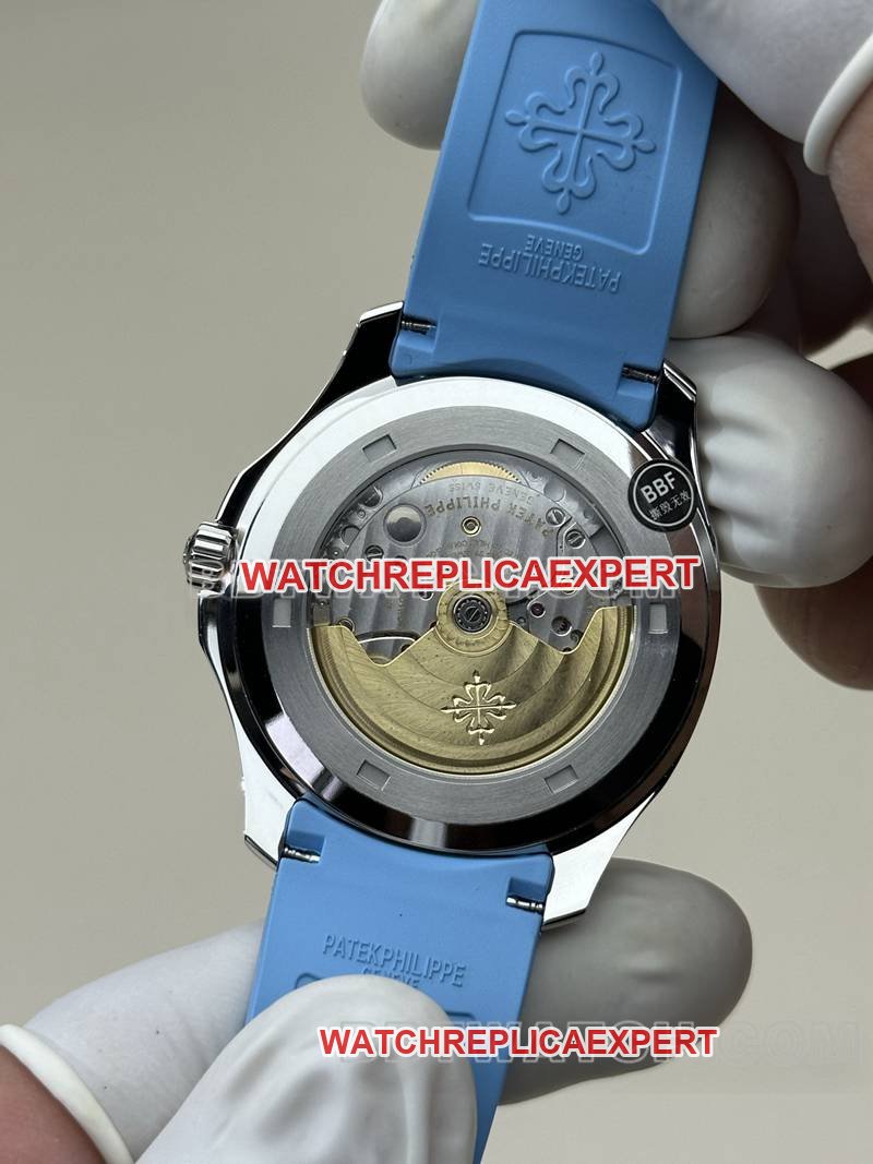 Patek Philippe super clone watch BBF factory grenade black dial blue rubber model 5167Acaseback live photo