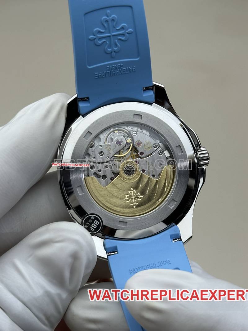 Patek Philippe super clone watch BBF factory grenade black dial blue rubber model 5167Acaseback live photo