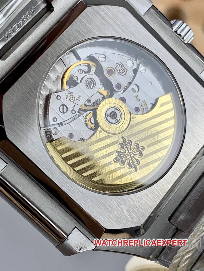 Patek Philippe1:1replica watch PPF FactoryCubitusgreen dial45MMsteel bracelet model 5821caseback live photo