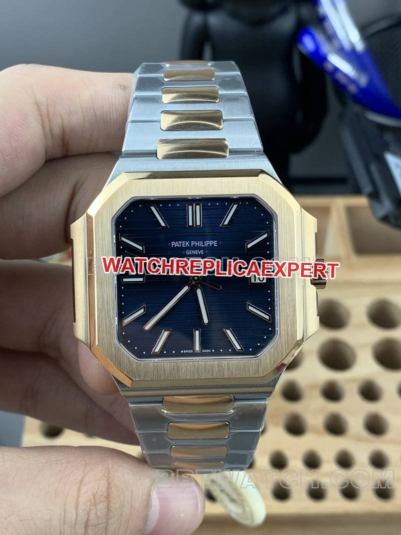 PPF beste Replik-Uhr Factory Cubitus blaues Zifferblatt 45 mm mechanisches Goldstahlarmband Modell 5821 Patek Philippe — detailed review and buying guide | Watch Replica Expert