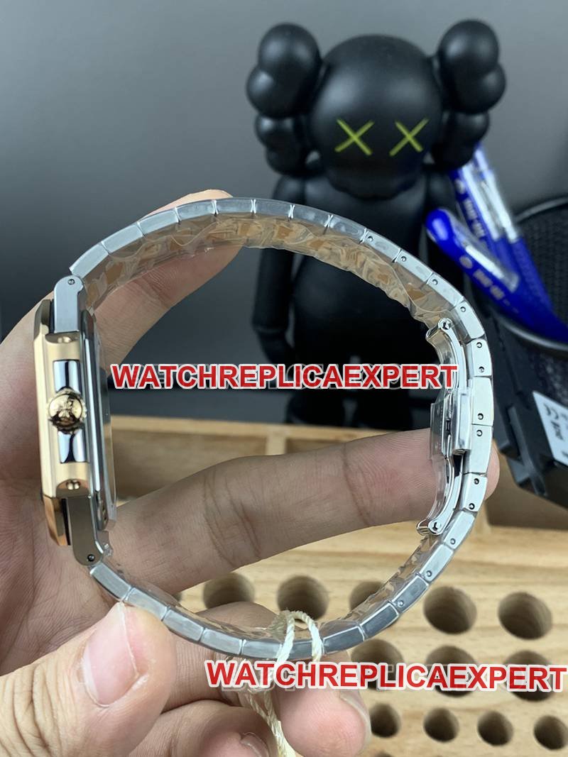 Patek Philippe best replica watch PPF FactoryCubitusblue dial45MM gold steel bracelet model 5821side live photo