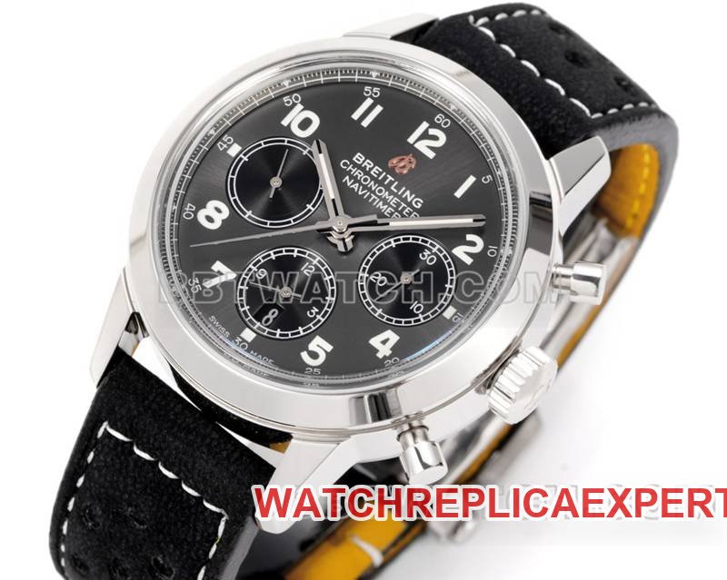 Breitling1:1replica watch BLS factory overseas gray plate 41mmchronograph7750movementleather strap model front live photo