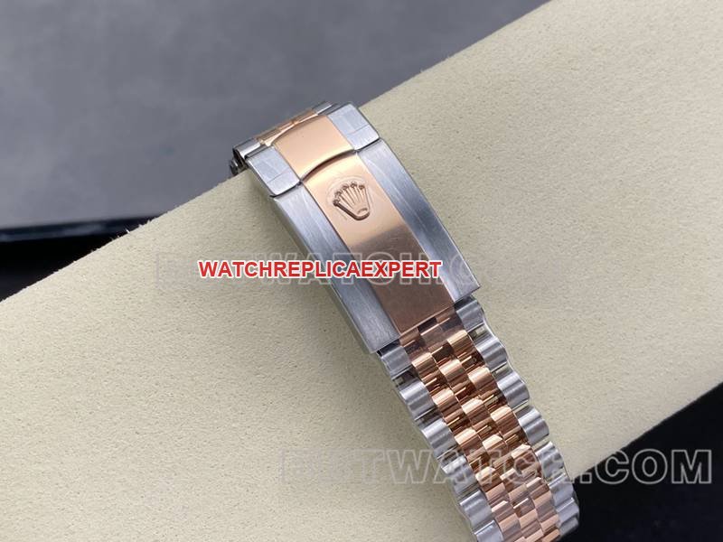 Rolex best replica watch ARF FactoryDatejust gray dial Roman numerals 36mm rose goldsteel bracelet bracelet live photos