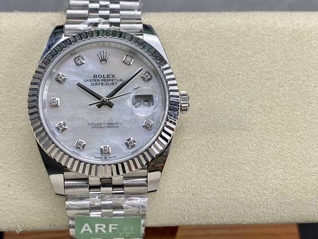 Rolextop-tier replica watch ARF Factory log 41mm mother-of-pearl plate 3235 steel bracelet front live photo