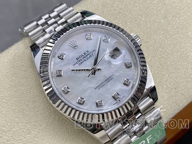 Rolextop-tier replica watch ARF Factory log 41mm mother-of-pearl plate 3235 steel bracelet front live photo