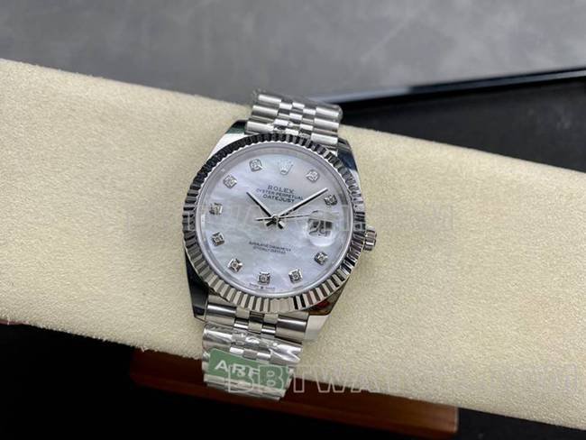 Rolextop-tier replica watch ARF Factory log 41mm mother-of-pearl plate 3235 steel bracelet front live photo