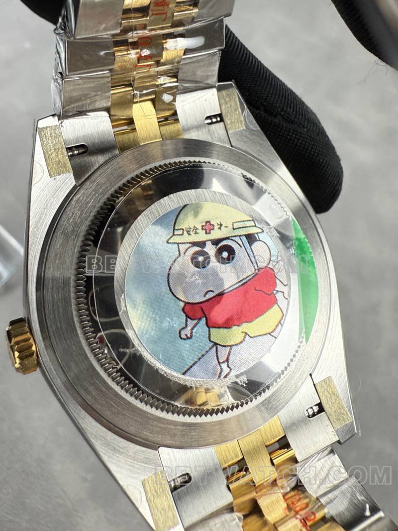 Rolex super clone watch ARF Factory log 41mmblack dial3235 gold steel bracelet caseback live photo