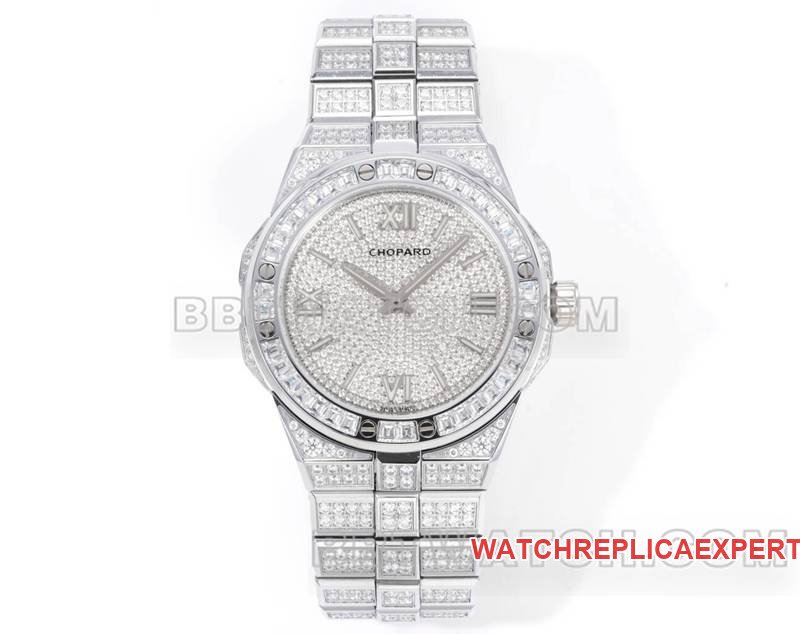41mm Chopard GH Factory Snowy Mountain Pride 1:1 réplicas de relógios pavimentam diamantes modelos de pulseira de aço mecânica — luxury replica watch guide | Watch Replica Expert