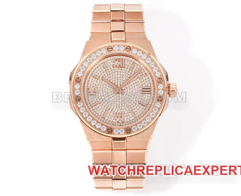 Melhor Réplica de Relógios GH Fábrica Snowy Mountain Orgulho Placa de Diamante Anel de Diamante Mecânico Rosa Ouro Modelos de Pulseira de Aço 41mm Chopard — luxury replica watch guide | Watch Replica Expert