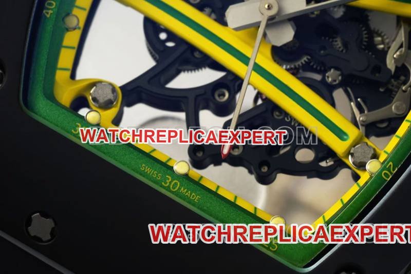 Richard Milletop-tier replica watch R factory hollow plate black rubber model RM061front live photo