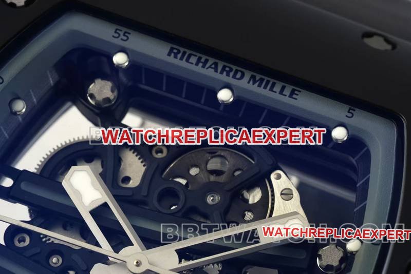 Richard Mille super clone watch R factory hollow plate white rubber model RM061front live photo
