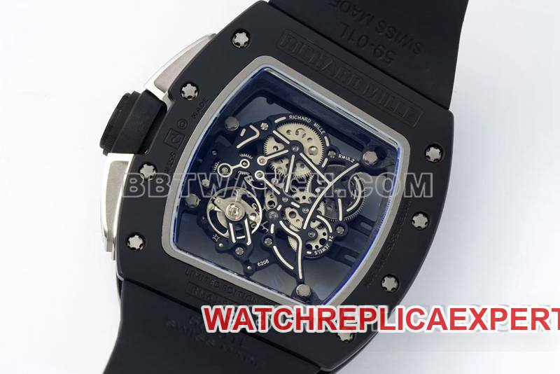 Richard Mille super clone watch R factory hollow plate white rubber model RM061caseback live photo