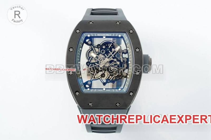 Réplica de relojes 1:1 R factory esqueleto disco mecánico caucho gris modelo RM055 Richard Mille — detailed review and buying guide | Watch Replica Expert
