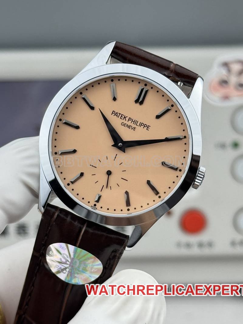 Patek Philippetop-tier replica watch SDF factory classic rose gold plate 39mmleather strap model front live photo