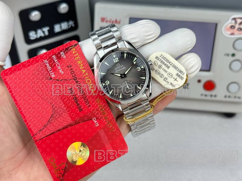 Omega super clone watch Seamaster gray plate 38mm small seconds steel bracelet model front live photo