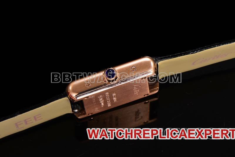 Cartier top replica watches F1 factory tank white disk rose gold case belt models side actual photo