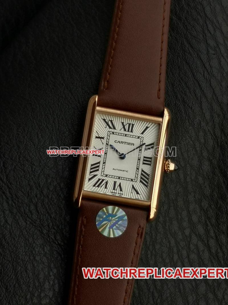 Cartier Tank Best Replica Watch from F1 Factory, White Dial, Rose Gold Case, 2899MC Mechanical Movement, Leather Strap Model — luxury replica watch guide | Watch Replica Expert