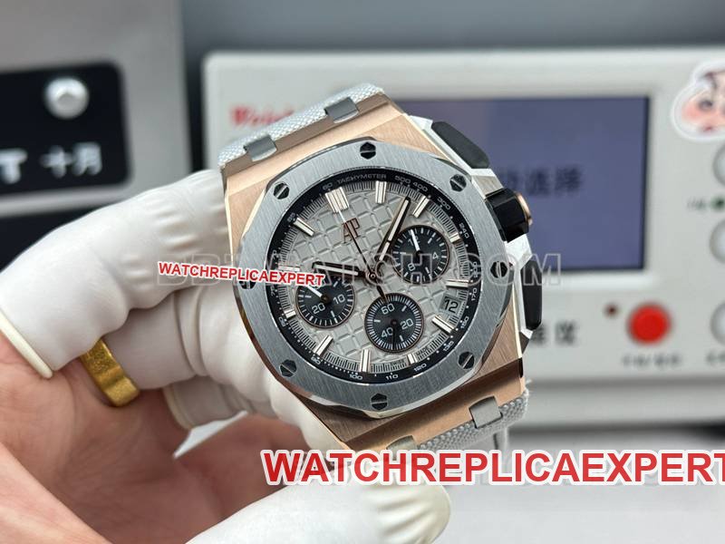 Audemars Piguettop-tier replica watch LS factory Royal Oak offshore type 43MM gray plate rubber model 26420front live photo