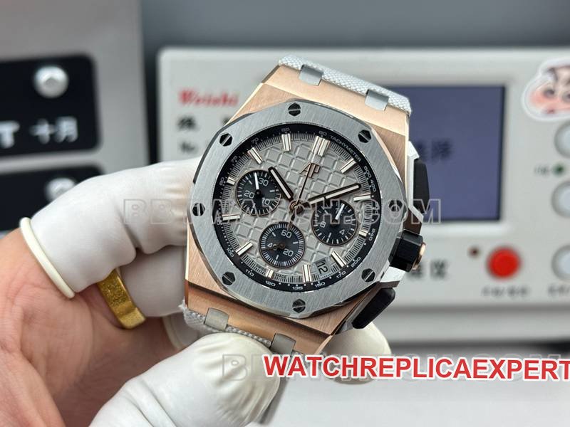 Audemars Piguettop-tier replica watch LS factory Royal Oak offshore type 43MM gray plate rubber model 26420front live photo