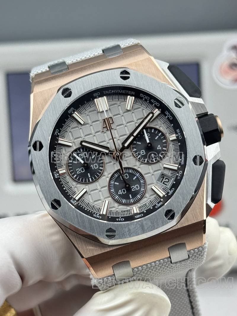 Audemars Piguettop-tier replica watch LS factory Royal Oak offshore type 43MM gray plate rubber model 26420front live photo