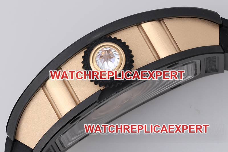 Richard Mille best replica watch ZF Factory black ceramic diamond mechanical watch RM07-1side live photo