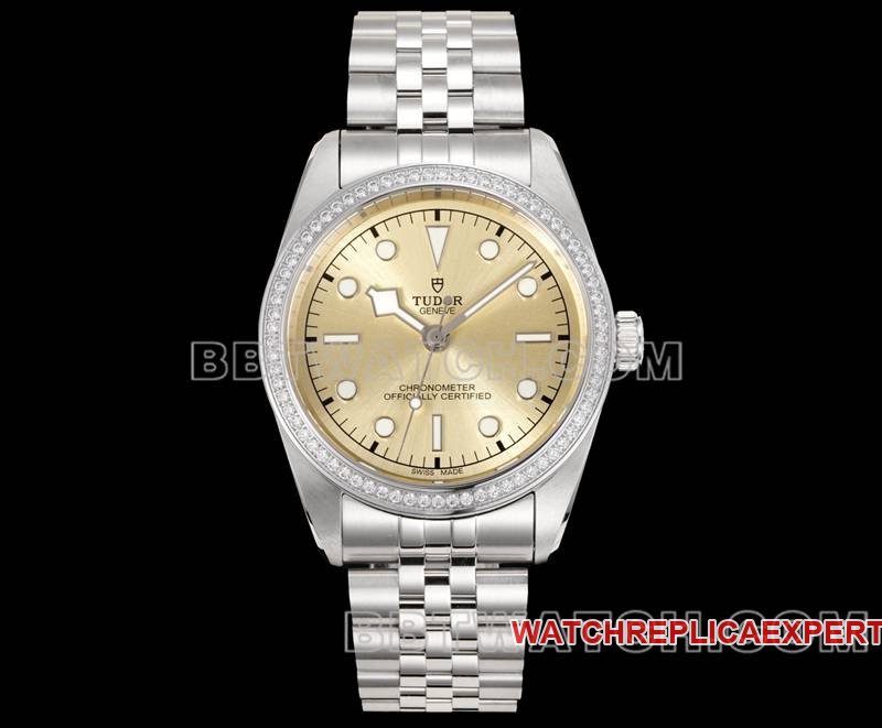 Tudor Super Clone Watch V9 Factory Biwan vergoldet 41 mm Swarovski-Diamantring, mechanisches Stahlarmbandmodell — luxury replica watch guide | Watch Replica Expert