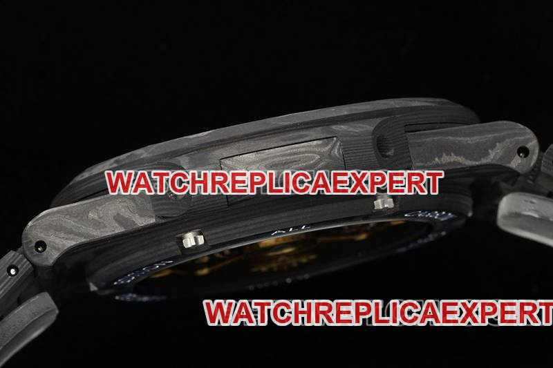 Patek Philippe best replica watch DIW factory Nautilus white dial carbon fiber mechanical steel bracelet model 5711side live photo