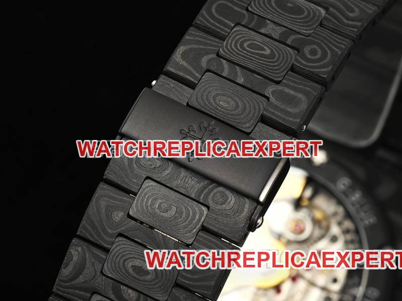 Patek Philippetop-tier replica watch DIW factory Nautilus orange plate carbon fiber mechanical steel bracelet model 5711braceletlive photos