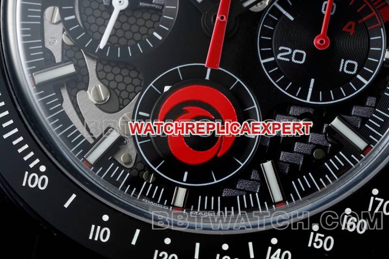 Omega's best replica watch BLS factory Speedmaster full ceramic red needle mechanical rubber model front live photo