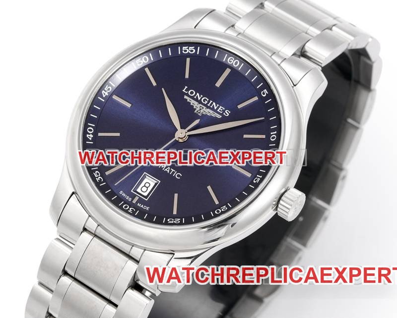 Longinestop-tier replica watch XC factory famous blue dial stick hour mark L888 mechanical movementsteel bracelet front live photo