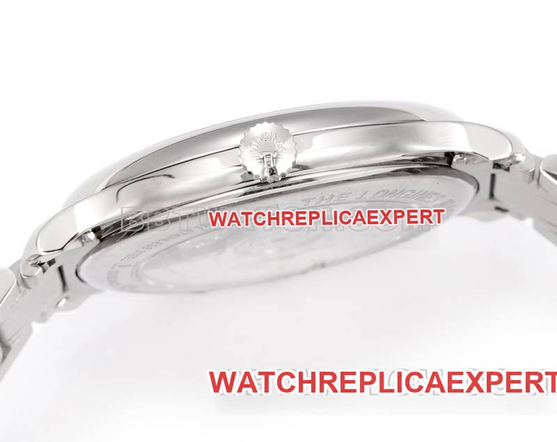 Longinestop-tier replica watch XC factory famous blue dial stick hour mark L888mechanical movementsteel bracelet model side live photo