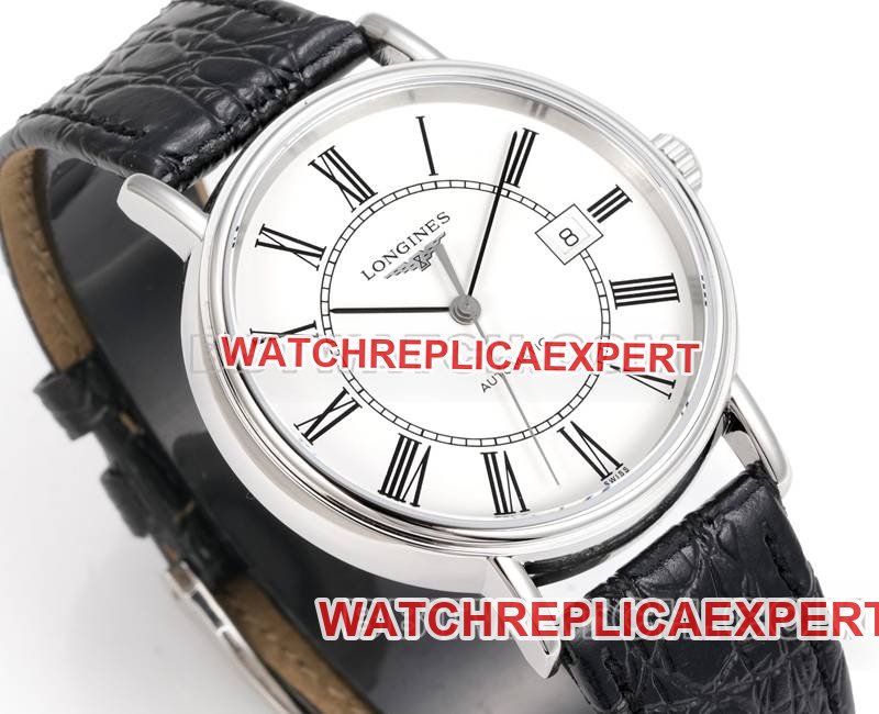 Longinestop-tier replica watch XC factory elegant 40mm white dialL888 mechanical movementleather strap model front live photo