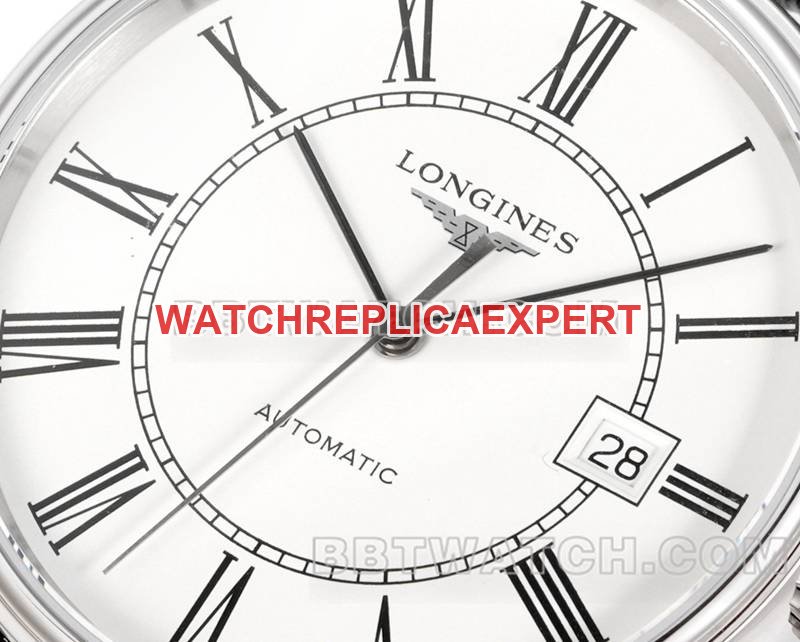Longinestop-tier replica watch XC factory elegant 40mm white dialL888 mechanical movementleather strap model front live photo