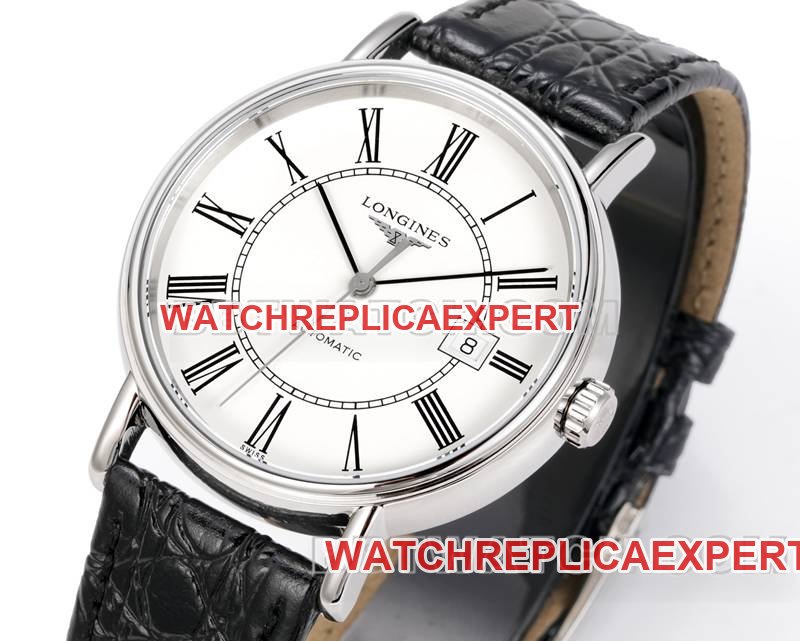Longinestop-tier replica watch XC factory elegant 40mm white dialL888 mechanical movementleather strap model front live photo
