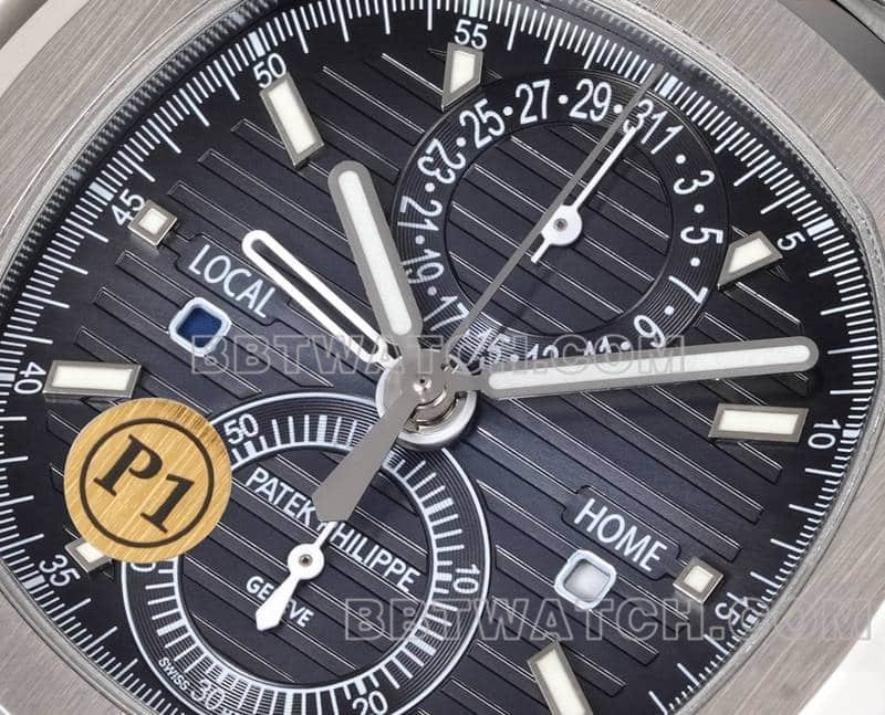 Sporty and elegant top-tier replica watch P1 factory Patek Philippeblue dial mechanical steel bracelet model 5990front live photo