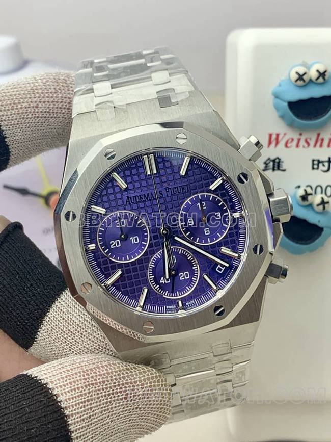 Super Clone Watch Royal OakBLS Factory Audemars Piguet Purple Disc Mechanical 26420front live photo