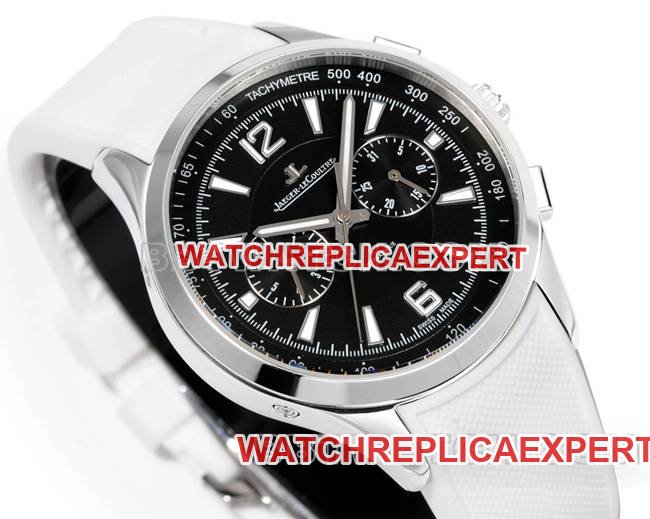 Best replica watch Jaeger-LeCoultre Beichen black dial mechanical white rubber model front live photo