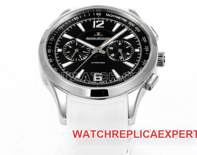 Best replica watch Jaeger-LeCoultre Beichen black dial mechanical white rubber model front live photo