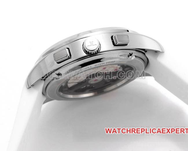 Best replica watch Jaeger-LeCoultre Beichen black dial mechanical white rubber model side live photo