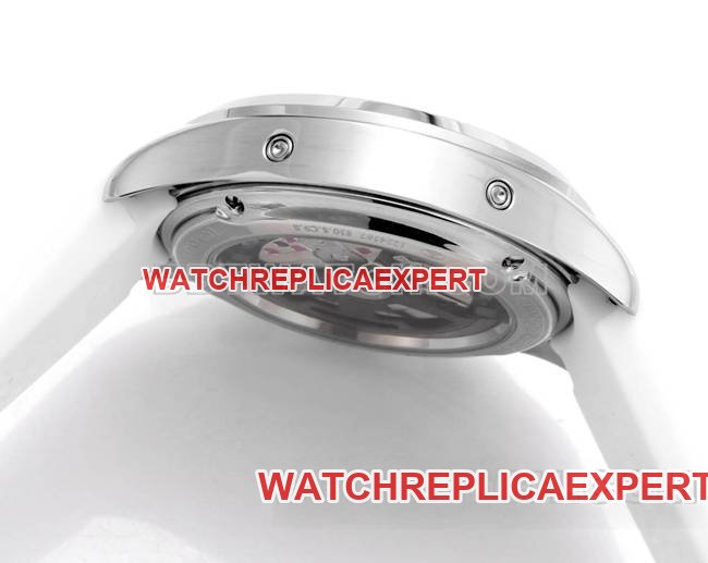 Best replica watch Jaeger-LeCoultre Beichen black dial mechanical white rubber model side live photo