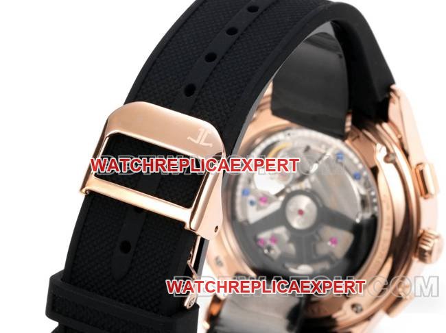 Best replica watch Beichen Jaeger-LeCoultrerose goldblack dial mechanical black rubber bracelet live photos