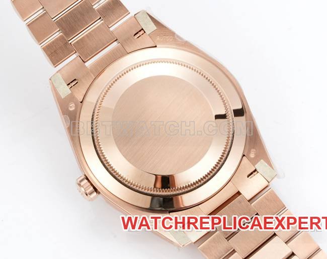 top-tier replica watch Rolexrose goldPPM factory Day-Date mechanical gradient brown dial Roman numerals caseback live photo
