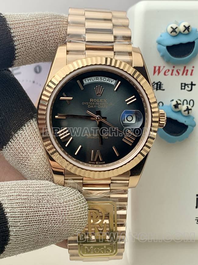 Réplique de montre de qualité supérieure PPM Factory Cadran gris Or rose Rolex Day-Date Mécanique — luxury replica watch guide | Watch Replica Expert